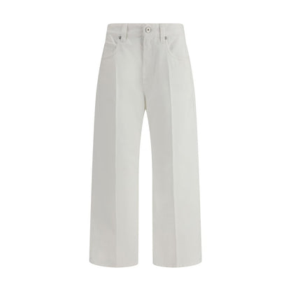 Brunello Cucinelli White Cotton Cropped Jeans