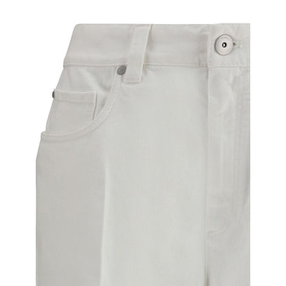 Brunello Cucinelli White Cotton Cropped Jeans