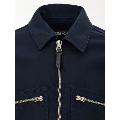 Tom Ford Blue Cotton Shell Jacket