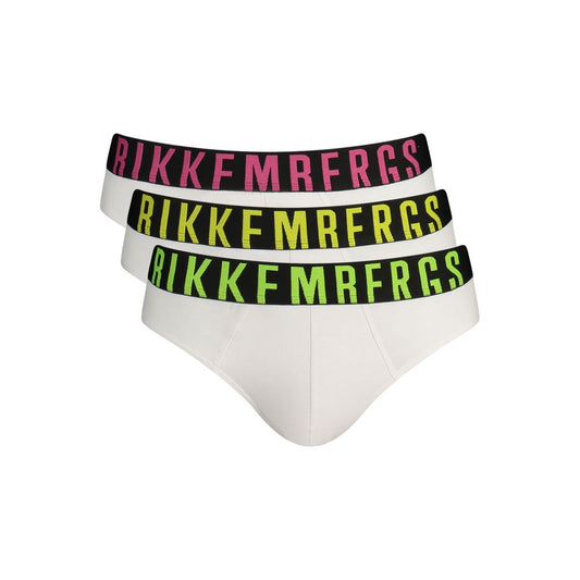 Bikkembergs White Cotton Men Brief