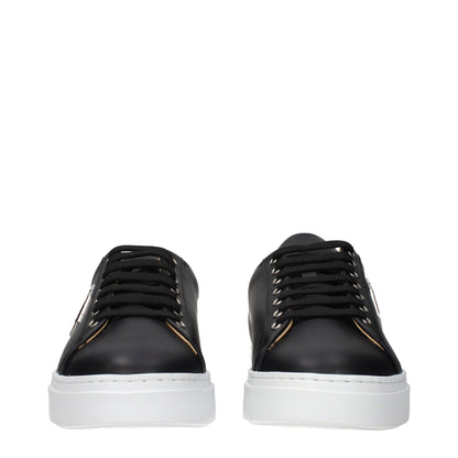 Philipp Plein Black Leather Low Top Sneakers