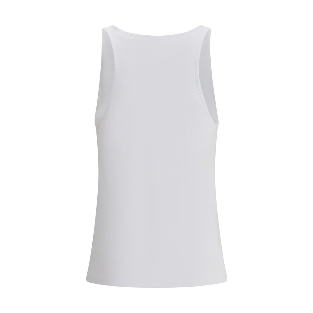 Diesel White Cotton Tank Tops