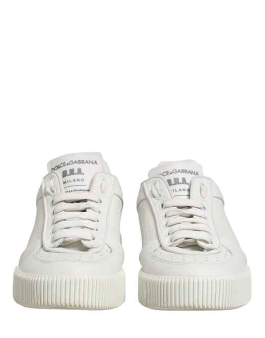 Dolce & Gabbana White MIAMI Calf Low Top Men Sneakers  Shoes