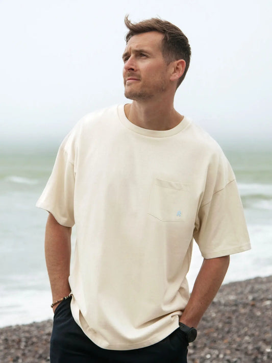 Men's Oversized Pocket T-Shirt   Oat