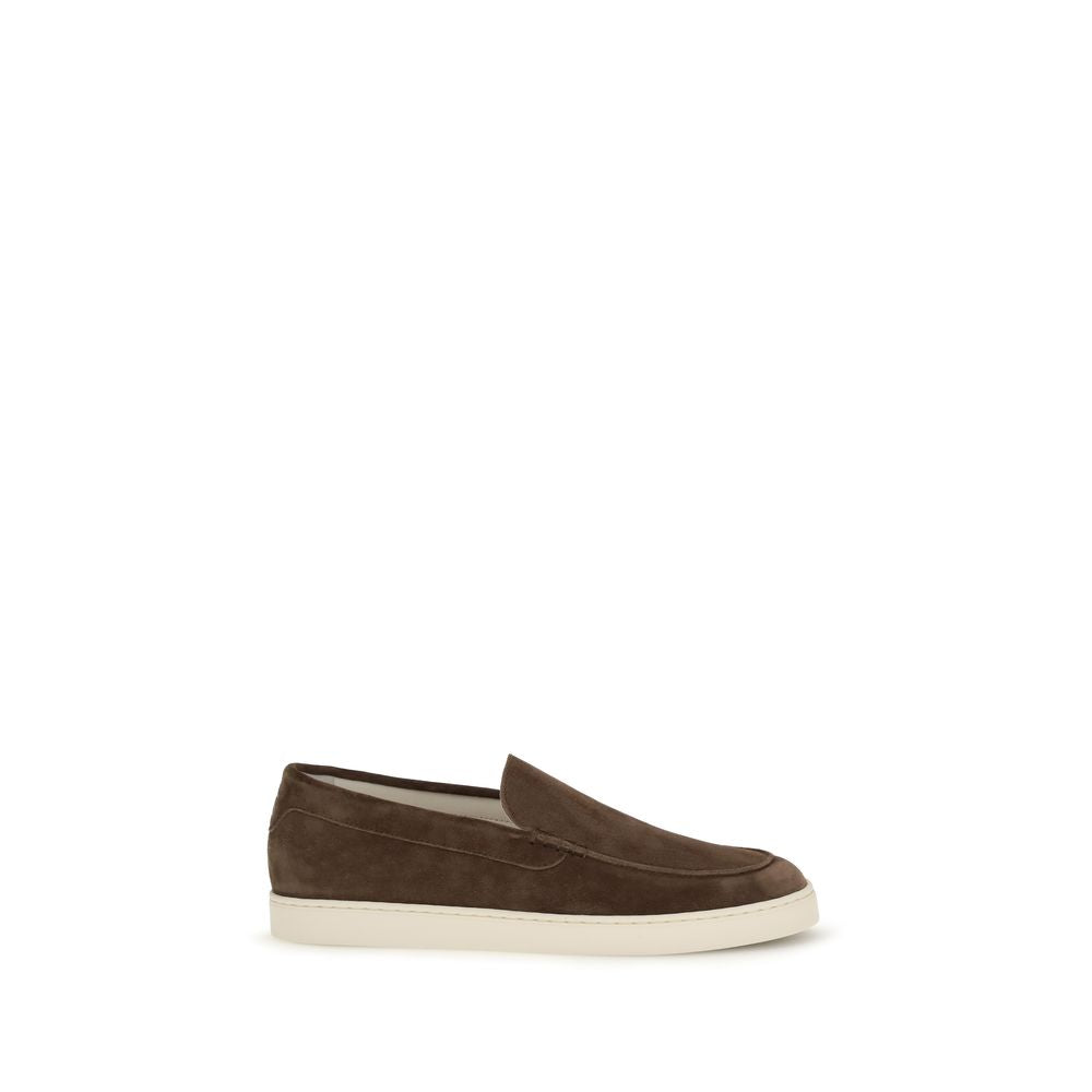 Brunello Cucinelli Brown Calf Leather Bos Taurus Slip-On Loafers