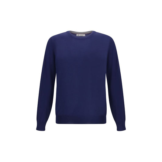 Brunello Cucinelli Blue Wool Oves Aries Sweatshirt