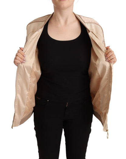 Twinset Bomber Full Zip Beige Long Sleeves Polyester Jacket