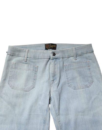 Seafarer Light Blue Boot Cut Mid Waist Denim Casual Jeans