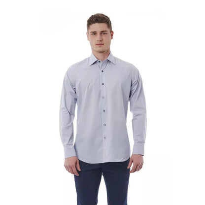 Bagutta Gray Cotton Dress Shirt