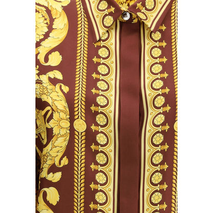 Versace Bordeaux Silk Shirt