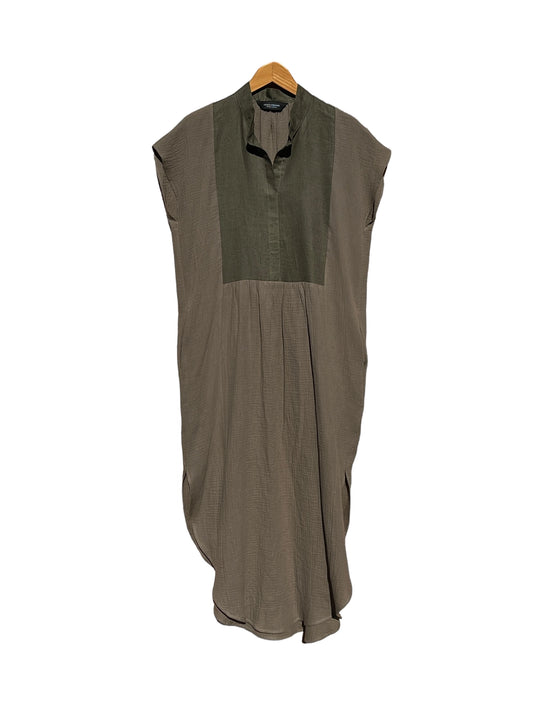 771 Nesprer Dress Beige Organic Cotton Gauze Olive green