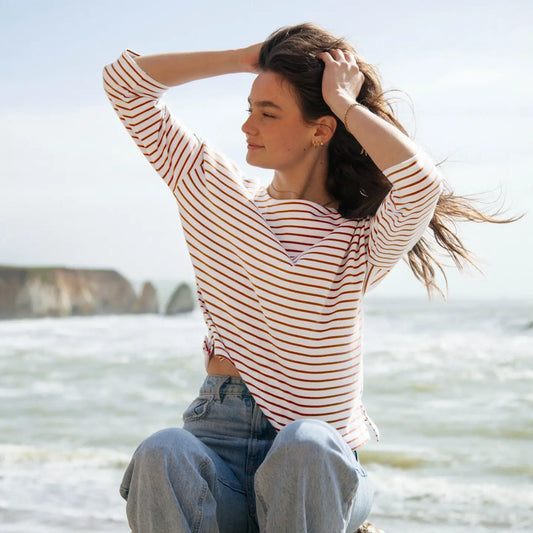 Striped Boat Neck Top